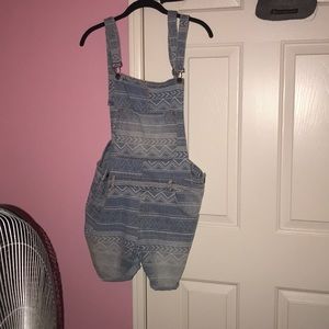 Plus Size Tribal Print Overalls